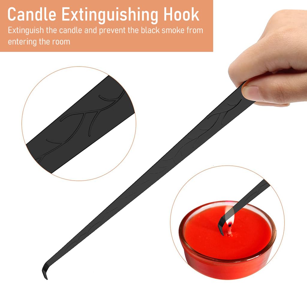 HASTHIP 3 in 1 Candle Accessory Set, Candle Wick Trimmer, Candle Snuffer, Candle Wick Dipper, Gift Packing,Essential Supplies for Scented Candle Lover (Gold)