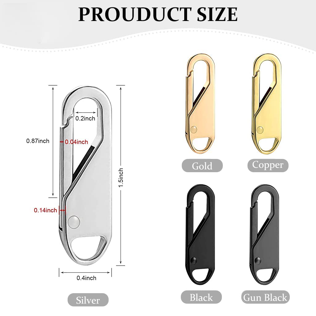HASTHIP Zipper Puller Replacement Quick Snap Bag Zipper Puller for Bag Luggage Clothing Jackets Backpacks Purse Coat(10pcs)