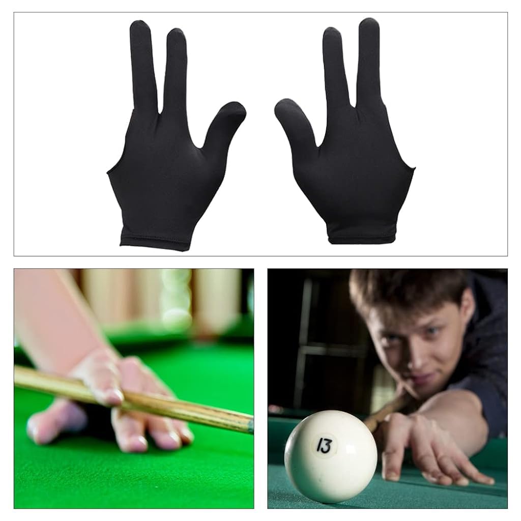Proberos 5Pcs Snooker Billiard Gloves Breathable Spandex Billiard Gloves Three Finger Snooker Gloves