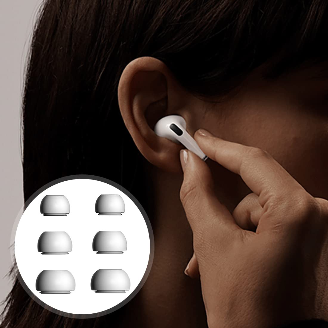 ZORBES 3 Pairs Replacement Ear Buds Tips, Silicone Earbud Tips for Airpods Pro, Ear Fit with Dust Mesh,Silicone Earbud Tips for Airpods pro (White)