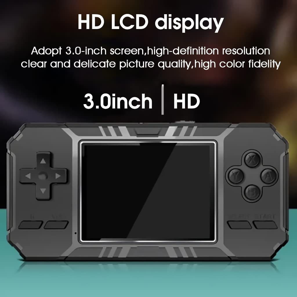 PATPAT Video Game Console for Kids Adults, 3'' Large Screen Built-in 520 HD Classic Retro Video Games, USB Rechargeable Electronic Game Player Gifts for Kids Birthday Christmas Gift Black
