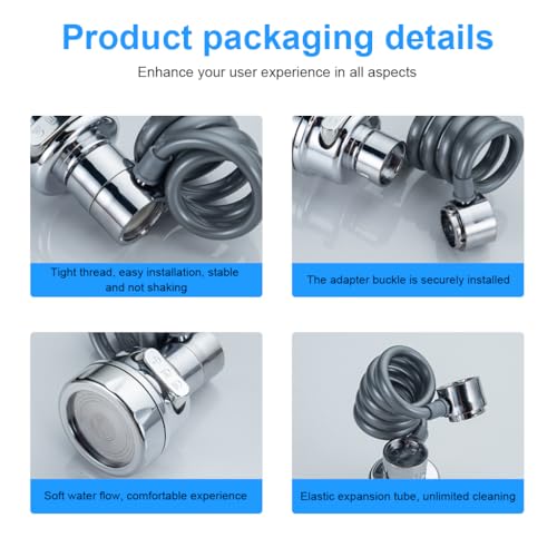 HASTHIP® Stretchable Three Level Faucet Extender, Pressurized Splash-Proof Nozzle, Adjustable Sink Tap Attachment for Bathroom & Kitchen, Easy Installation, Durable Quality, Universal Fit, 1 Piece