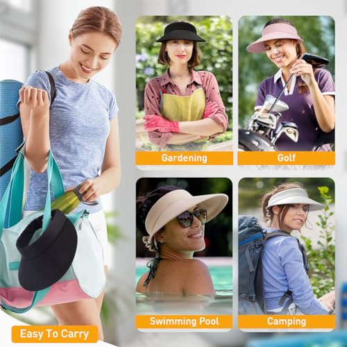 PALAY Sun Hats for Women Wide Brim Cap Beach Hat for Women Cool Ice Silk Sun Visor Summer Hats for Women UV Protection Lightweight UPF 50+ Non-crease Foldable Sport Hat for Running, Golfing, Tennis