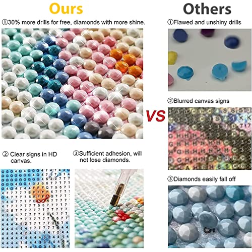 HASTHIP® Diamond Painting Kit for Adults Kids DIY Canvas Flowers Art Kits Suitable Home Leisure and Wall Decoration Gift 12x16inch 3PCS