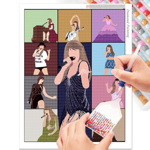 HASTHIP® DIY Diamond Painting Kit Fashion Outline Wall Decor Art Gift 11.8x15.7 Inches 2PCS