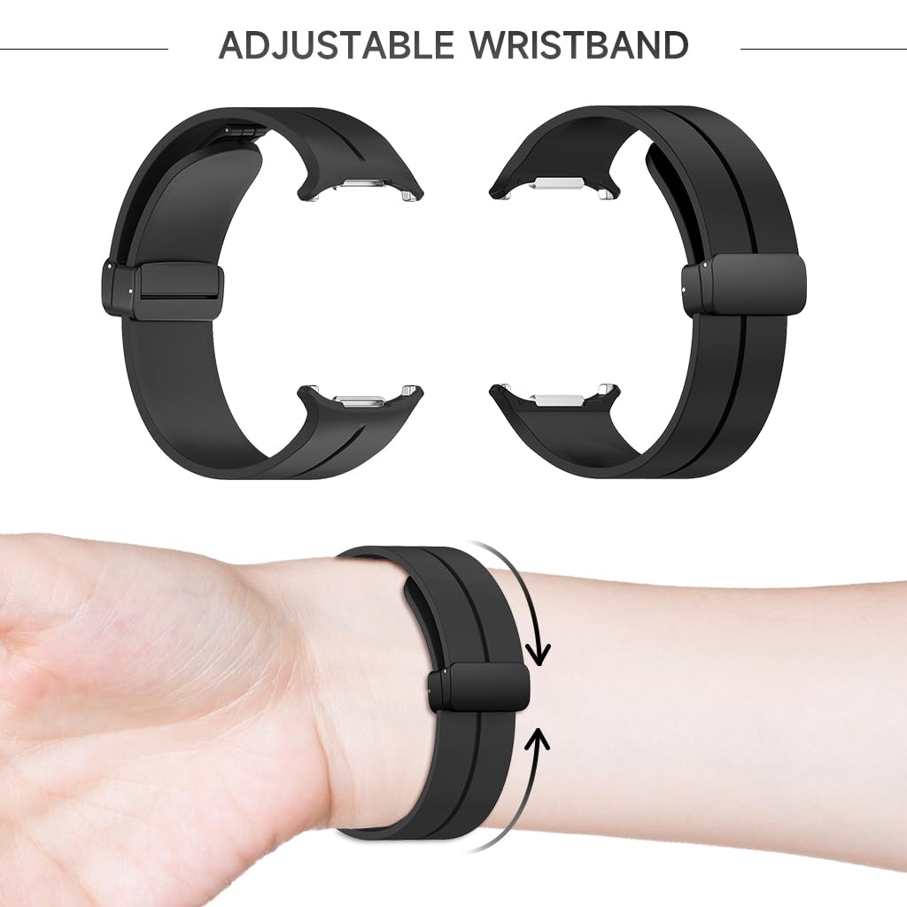 ZORBES Smart Watch Wrist Band for Samsung Galaxy Watch Ultra 47mm (2024) Adjustable Magnetic Closure Buckle Design Waterproof Silicone Watch Wrist Band for Galaxy Watch Ultra 47mm