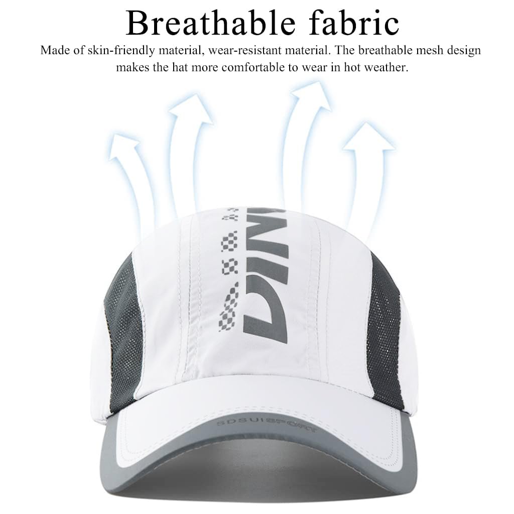 ZIBUYU Sport Baseball Caps for Men and Women Unisex Cap Breathable Cotton Cap for Men, Women Summer Cap Outdoor Fishing Outside Hiking Adjustable Buckle Casual Caps for Men Stylish - White