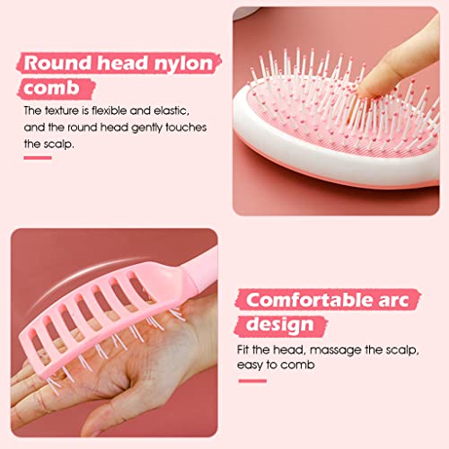 MAYCREATE Set of 3 Hair Comb for Women Girls Hair Brush Set Anti Static Scalp Massage Comb Hair Straightener Detangling Paddle Brush, Gift Box Packing (Pink)