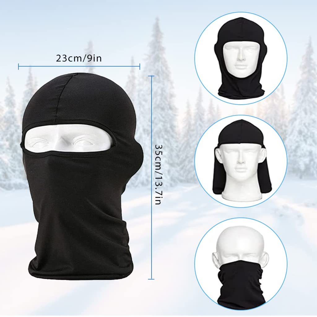 Proberos 3Pcs Balaclava for Men Women, Breathable Bandana for Dust Protection & Sun Anti Bacterial Multipurpose Headband for Cycling Skiing Outdoor Activities Black
