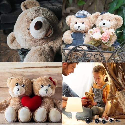 ZIBUYU® 142PCS Safety Eyes with Washers for Doll Colorful Plastic Stuffed Crochet for DIY Making Crafts Animals Black