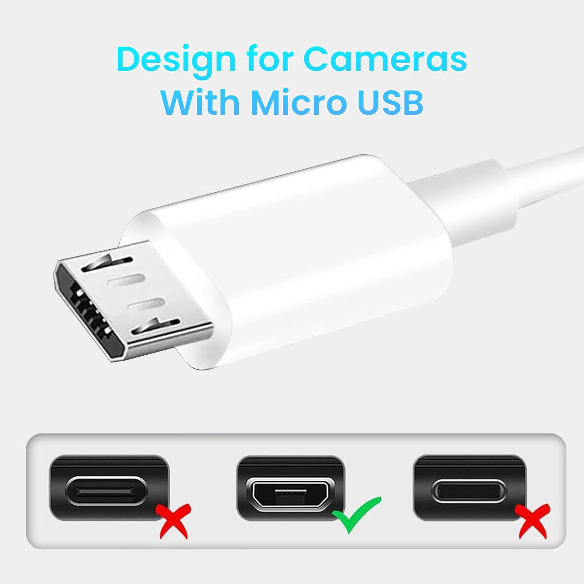 ZORBES 16.4Ft Micro USB Extension Cable Long Extension Cable for Security Camera Extension Charging CableExtension Cable Compatible with Mi 360° Home Security Camera, Micro USB Enabled Devices