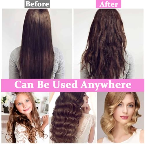 MAYCREATE® Heatless Hair Curler Hair Roller for Women Girls, 12pcs Hair Curler Rollers Kit & 12 Bang Clips - 3 Sizes, Jumbo, Large & Medium 24 PCS