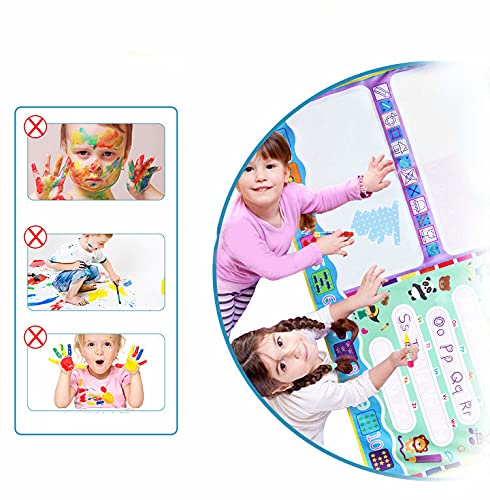 PATPAT Water Doodle Mat - Aqua Doodle, Toddler Aqua Drawing Activity, Large Mat 120 x 70cm, No Mess Art Water Coloring Drawing Pad Games Educational Toys for Boys & Girls Age 2-13 Year Old