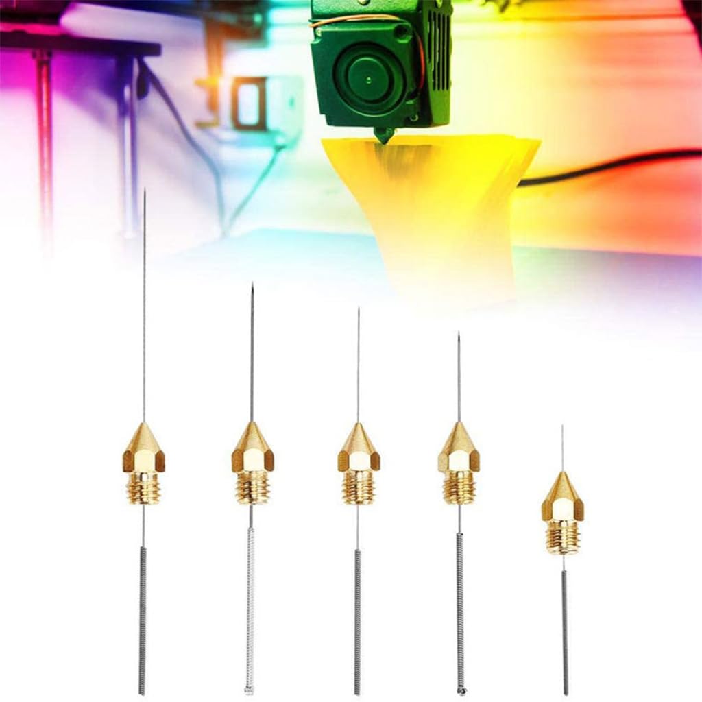 Serplex 25Pcs 0.4mm MK8 Nozzles 3D Printer Extruder Nozzles 3D Printer Brass Hotend Nozzles with Box for Creality Ender 3/Ender 3 Pro/Ender 3 Max/Ender 5 Pro/Ender 3 S1/Ender 3 Neo/CR 10 Series
