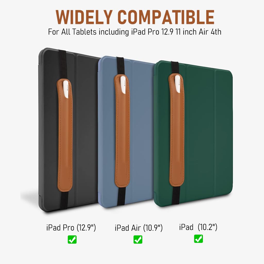 ZORBES For Apple Pencil Cover, For Apple Pencil Case Compatible 1st & 2nd Generation, For Apple Pencil Holder PU Leather Pouch Pencil Sleeve, Elastic Band Fit iPad 8th 7th Mini 5th/Notebook/Tablets