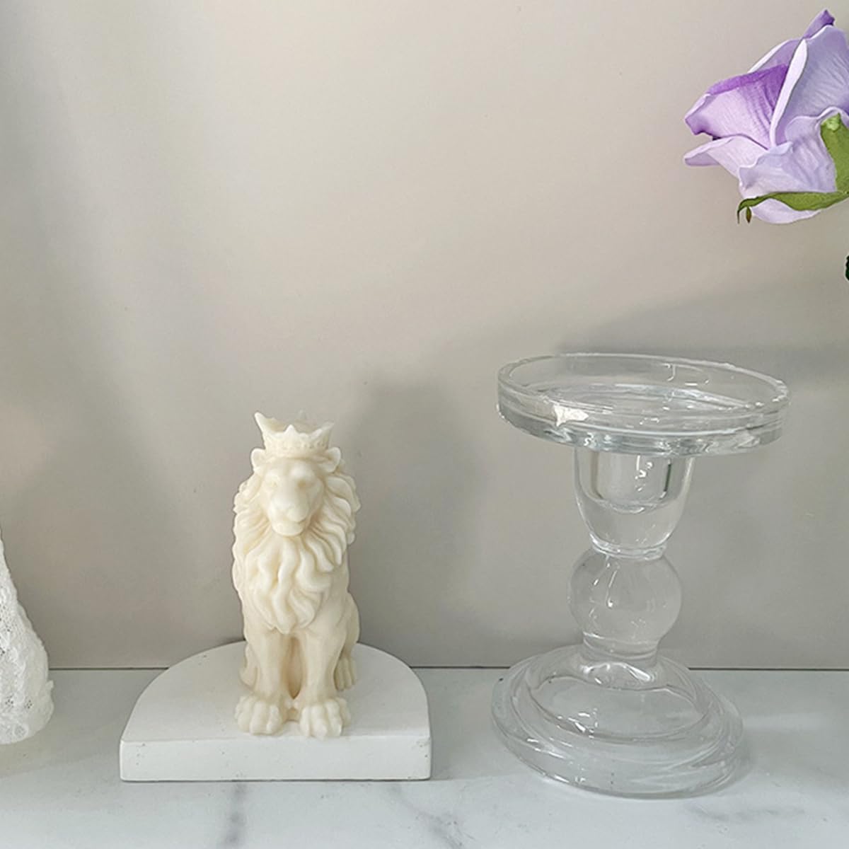 HASTHIP® 3D Lion Candle Mold Animal Mold Silicone Mold for Resin Candle Mold Bubble Resin Making Molds Craft Supplies Animal Mold for Resin Resin Casting Mold