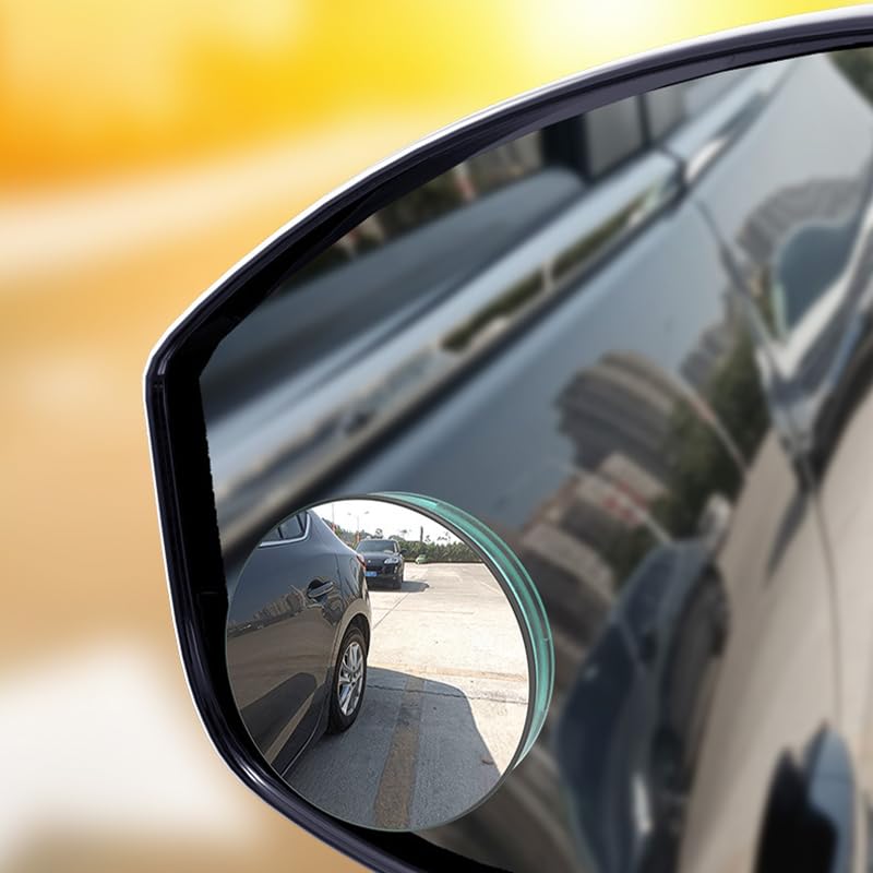 STHIRA® Car Accessories: Vacuum Suction Rear View Mirror, 360 Degree Adjustable Circular Mirror - Avoid Blind Zones for Secure Driving