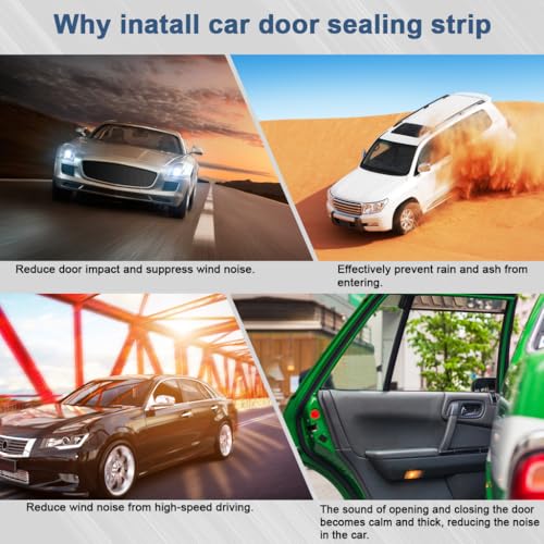 STHIRA® Automotive Door Weather Stripping 20Ft Car Door Rubber Edge Trim Seal Strip Gasket with Side Bulb