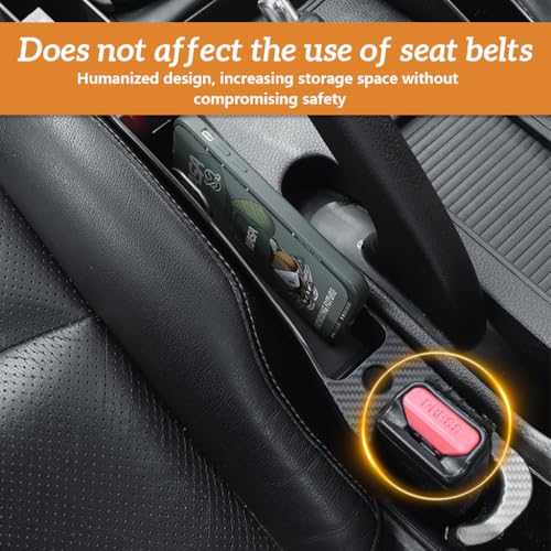 STHIRA® 4PCS Car Seat Gap Filler Organizer Universal Fit for Cars SUVs Trucks 16.5 Inch Anti-Drop Front Seat with Phone Charging Cable Hole Easy Clean Prevents Item Loss