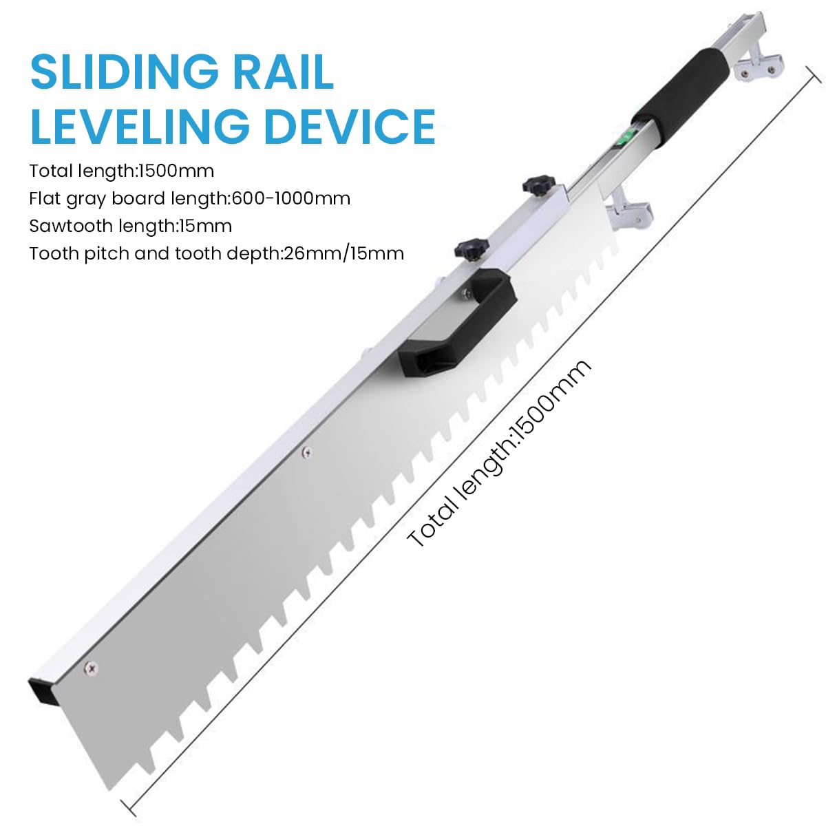 Serplex Adjustable Plastering Trowel with Handle Stainless Steel Plastering Trowel Notched Trowel Serrated Edge Trowel with Adjustable Depth Multifunctional Trowel for Spreading, Leveling