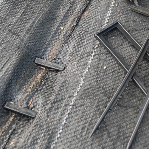HASTHIP® Plastic Garden Landscape Stakes Staples U-Shaped for Securing Weed Barrier Fabric Ground Tarp 4CMx15CM 300PCS