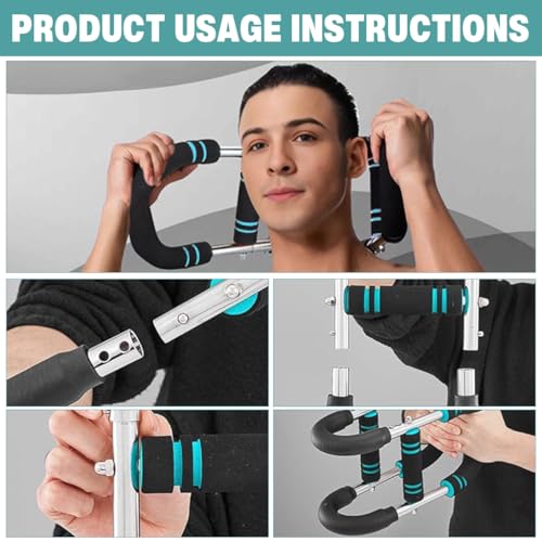 Proberos® Power Twister Arm Strength Trainer with Dual-Bar Design Adjustable Resistance Levels Foam Padded Grip Spring Steel Construction for Upper Body Forearm Wrist Strength Training 2PCS