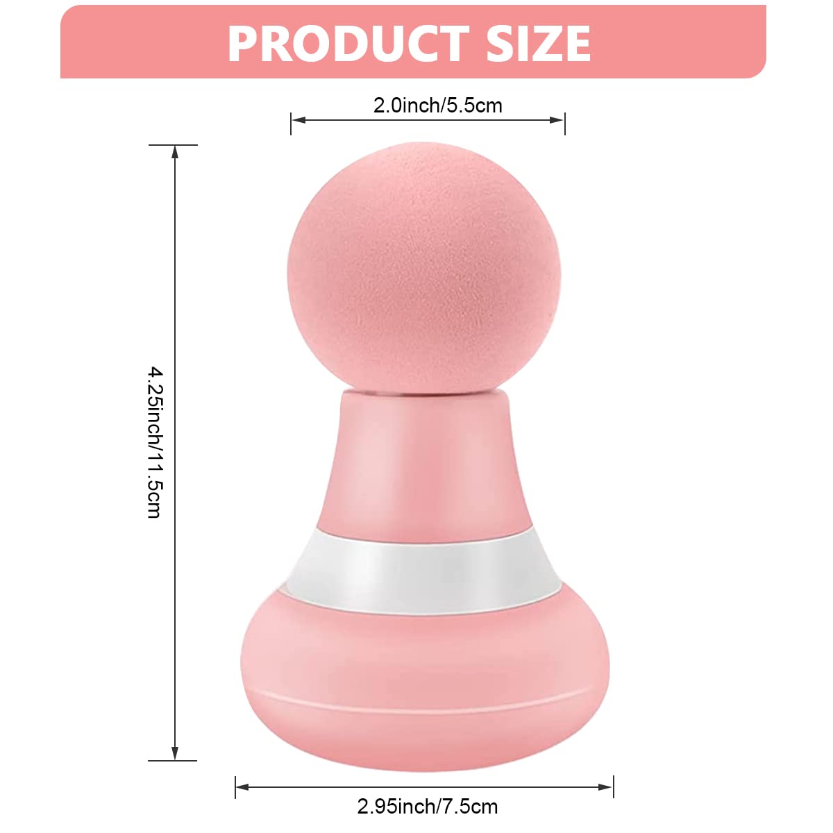 MAYCREATE Mini Electric Handheld Massager For Shoulder, USB Rechageable Vibrating Deep Muscle Stimulator Powerful 6 Vibration Modes for Back Full Body Muscle Pain Relief