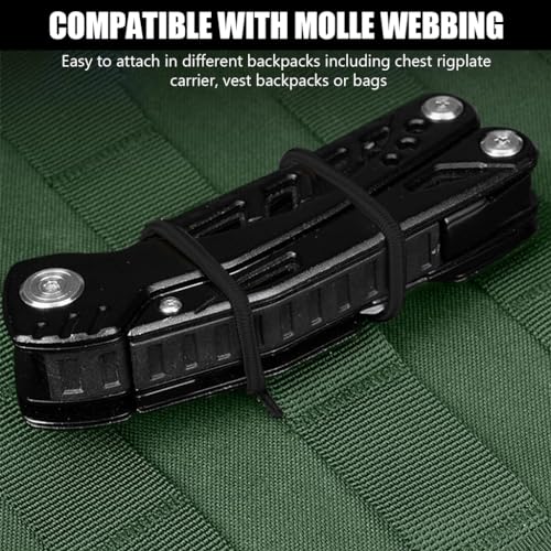 Proberos® Pack of 10 Tactical Gear Holder Clip Molle Webbing Retainer Elastic Binding Ribbon Buckle for Vests Backpacks Multi-Purpose Attachments 2 PCS