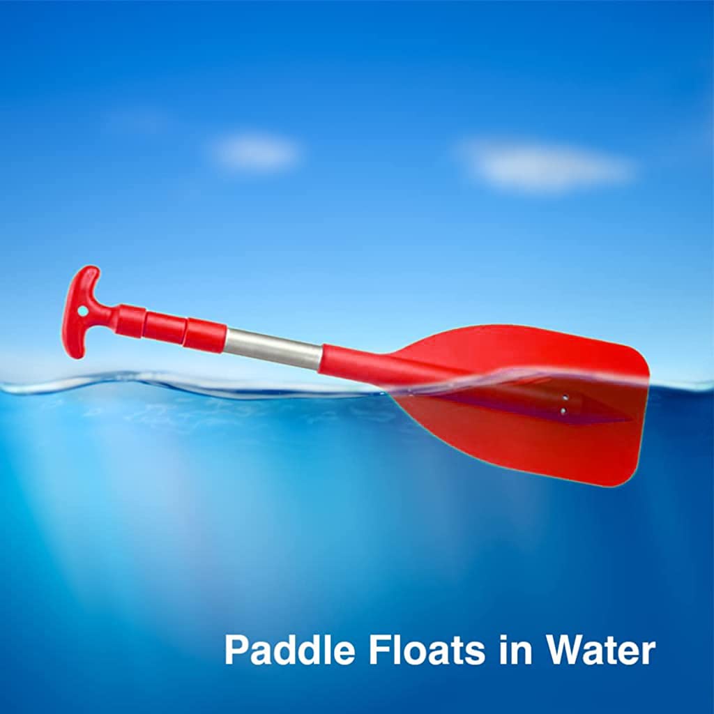 Optifit 54-106cm Kayak Paddle, Aluminum Alloy Retractable Rod and PVC Paddle T-Shape Grip Paddle for Kayaking Canoeing Surfboard Ocean Boat