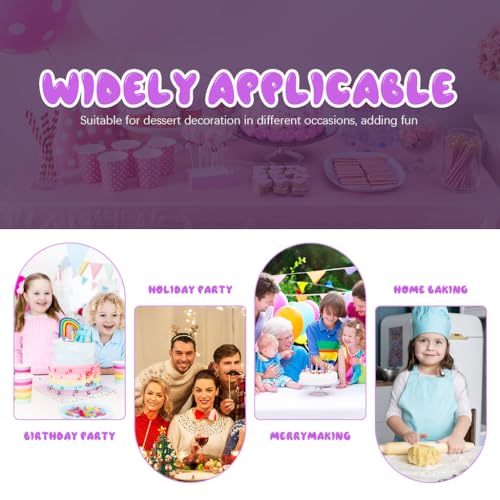 HASTHIP® 36PCS Cute Cake Toppers Set 1.9inches Kuromi Melody Cinnamoroll Cartoon Sanrio-themed Rainbow Color Balloon for Shower Birthday Party