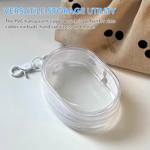 Supvox® 3Pcs Charging Cable Storage Bags, PVC Transparent Storage Bag for Data Cable, Chargers, Earphones - Portable Travel Storage Bag with Quick Release Buckle, Waterproof Small Organizer Pouch