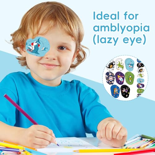 HANNEA® 80PCS Eye Patch for Kids Cartoon Breathable Cotton Adhesive Non-woven Fabric Patches After Surgery Eye Cover for Eyesight Correction Lazy