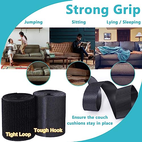 HASTHIP Double-Sided Adhesive, Extra Strong Self-Adhesive Hook and Loop Tape Roll Sticky Back Strip with Strong Adhesive Tape Strip Fastener for Sewing, School, Office, Home, 3.9In x 16.4Ft
