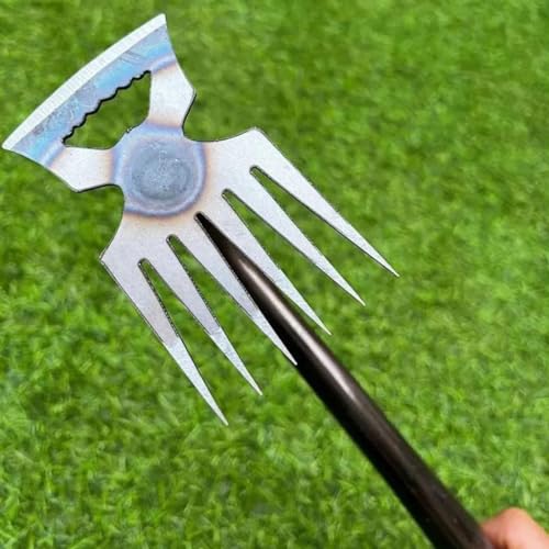 HASTHIP® 3pcs Weeder Hand Tool 40cm Garden Weeding Steel 6-Claws with Rubberized Handle Portable Manual Puller for Lawn Plant Pot