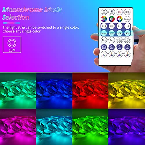 ELEPHANTBOAT RGBIC Led Strip Lights with Remote 10M/32.8Ft Led Strips for Home Decoration WiFi App Control Smart RGB Led Strip Work with Alexa and Google Assistant Music Sync for TV Gaming Room Party