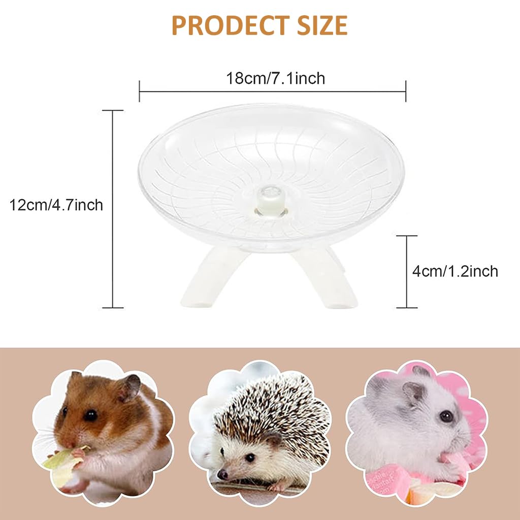 Qpets Hamster Wheel 7'' Hamster Running Wheel with Anti-Slip Stand Noise-Free Hamster Wheel Hamster Activity Toys