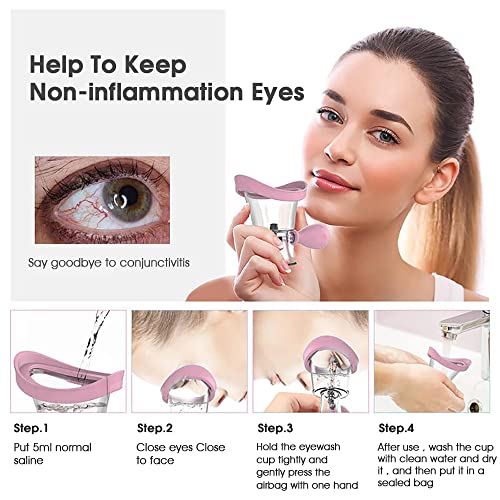 HANNEA® Eye Wash Cup Silicone Cups for Efficient Cleaning Portable Travel Rinse Tool with Manual Air Pressure 2 PCS