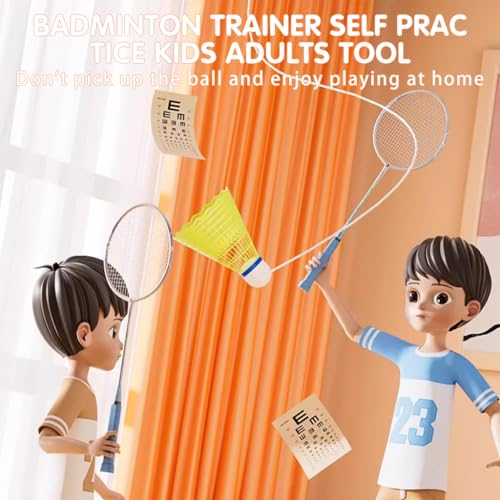 Proberos® Automatic Rebound Badminton Trainer Parent-child Interaction Kid Toys for Exercise and Leisure Badminton Training Device for Beginners 2 PCS