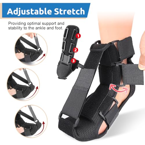 HANNEA Plantar Fasciitis Night Splint Sock, Unisex Plantar Fasciitis Brace, Adjustable Plantar Fasciitis Brace for Foot Drop, Achilles Tendonitis, Heel Spur, Pain Relief, S