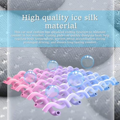 STHIRA® Cooling Seat Pads Car Pad with Backrest Massage Full-Seat Comfort Non-Skid Ice Silk Universal Fit Upholstery Accessory 2PCS