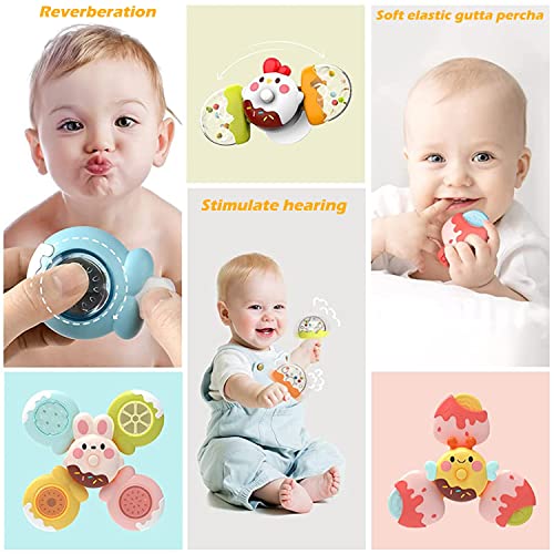 PATPAT Baby Toys ,3Pcs Suction Cup Toys Toys Set for Kids, Baby 6-12-18 Months ,Baby Bathtub Bath Toys, Sensory Learning Toys Birthday Christmas Gifts for 1-3 Year Old Boys and Girls