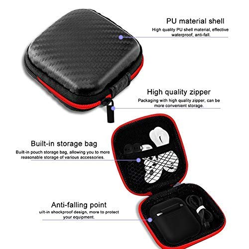Verilux 6pcs Cover Case Set for AirPods with Silicone Protective Cover & Receiving Box & Anti Lost Strap & Ear Cover Hooks Airpods Accessories Kits Black