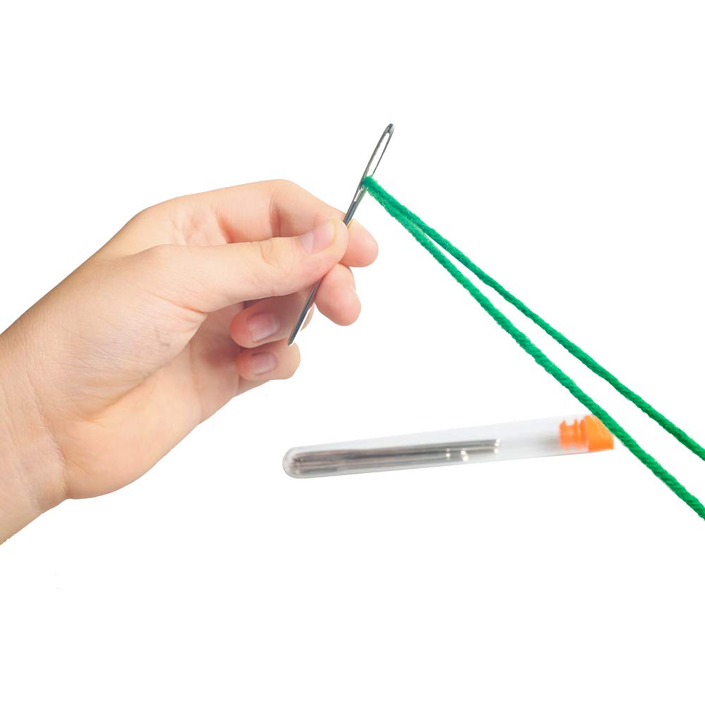 ZIBUYU Crochet Needles Set Large Eye Blunt Needle Crochet Kit Stainless Steel Sewing Needles Knitting Needles for DIY Crochets 3 Sizes Yarn Knitting with Transparent Bottle - 9 Pcs