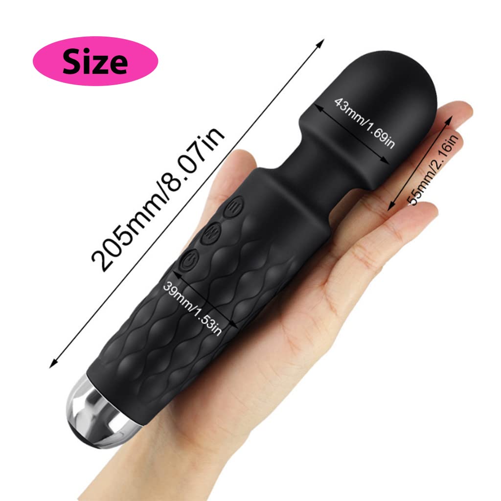 ZIBUYU Body Massager for Women, Men with 8 Powerful Speeds and 20 Vibrating Patterns, Waterproof Wireless Handheld Massager for Pain Relief, Flexible Head for Back Neck Shoulder Massage