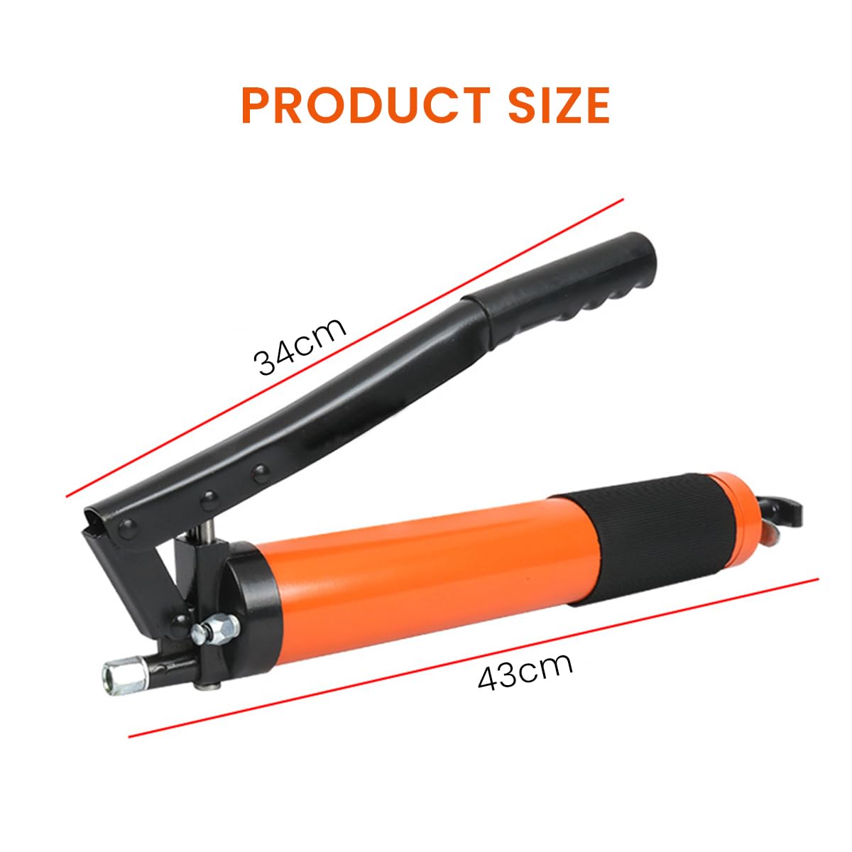 STHIRA Grease Gun Tool Kit with 2 Nozzles 14, 000 PSI Dual-piston Pressurized Manual Grease Gun Dual Lever Grease Gun Tool Anti-slip Handle Design Flexible Manual Grease Gun