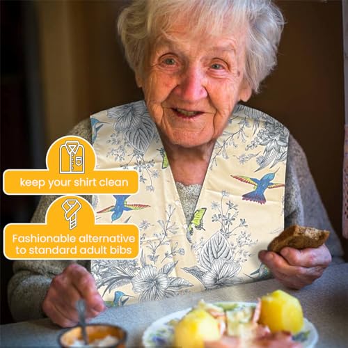 MAYCREATE Adult Bib Scarf, Dignified Alternative to Adult Bibs for Reusable Elderly Adults Senior Citizens Washable Dining Adjustable Snap Closure Baberos Para Adultos, Style B