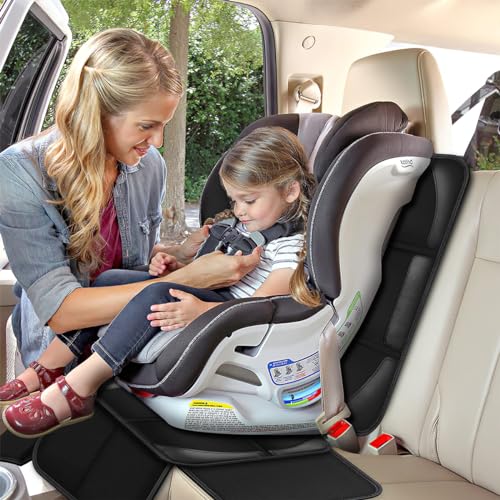 STHIRA® Car Seat Cover Protector Anti Slip Waterproof Liner for Baby and Toddler Seat for Car 3 Side Storage Pouches Durable and Easy to Clean Cushion Universal Fit 3PCS