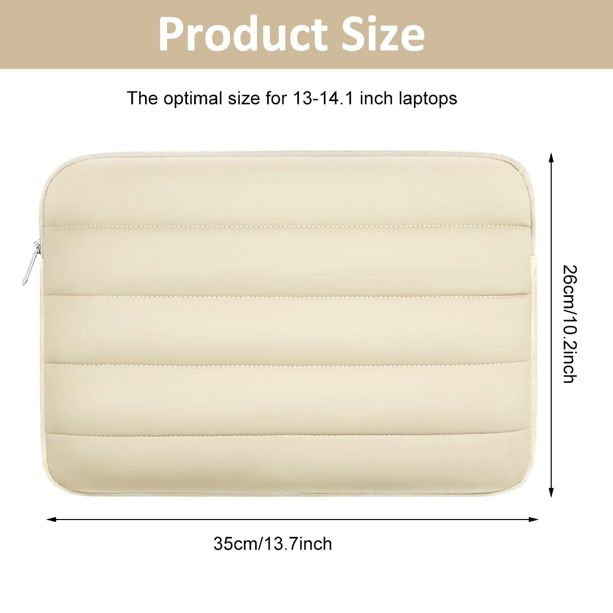 ZORBES Waterpoof Laptop Bag 14.1 inches Travel Laptop Bag Cute Puffy Soft Laptop Bag Plush Soft Lining Anti-Scratch Laptop Bag Travel Laptop Bag Women Laptop Bag