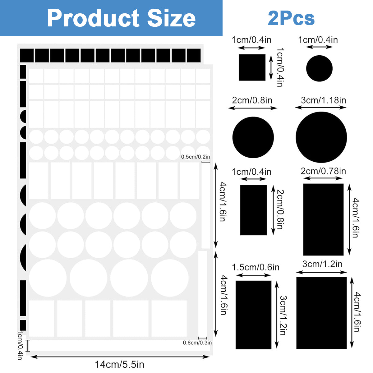 HASTHIP 2 Sheets Blackout Stickers 140Pcs Multi Sized & Shaped LED Indicator Cover Stickers Self Adhesive Blackout Dot Stickers for Indicator Lights on Wall Switch, Air Conditioner, TV, More