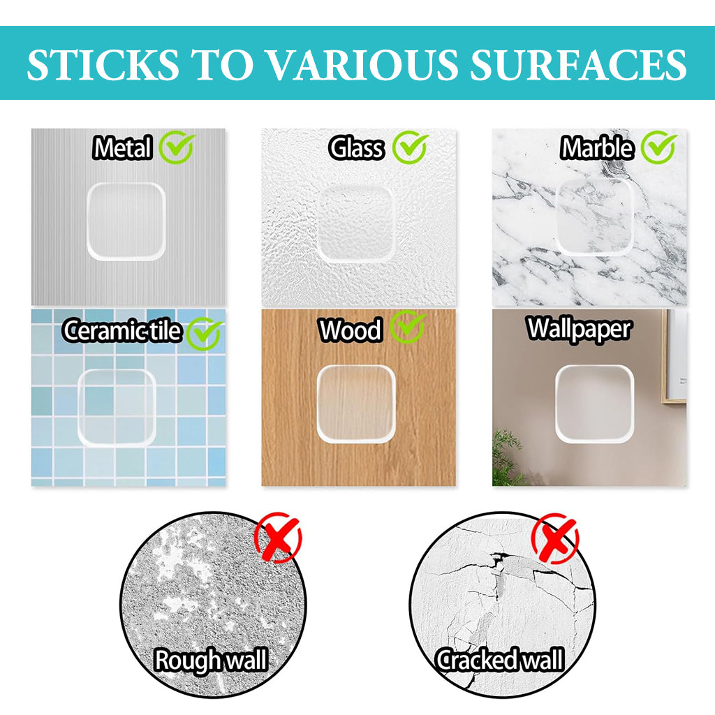 ZIBUYU Door Stoppers Silicone Door Stopper 1.57'' Square Noise Reduction Wall Protectors Self Adhesive Wall Door Knob Stoppers for Room Doors, Bathroom Roors